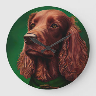 Irish Red Setter Dog in St. Patrick's Day Dress Grote Klok