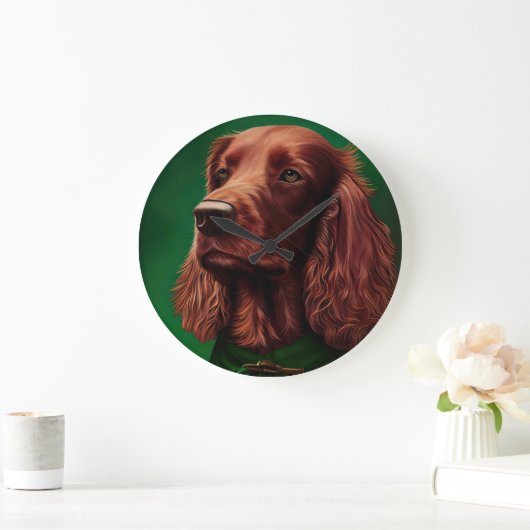 Irish Red Setter Dog in St. Patrick's Day Dress Grote Klok (Huis)