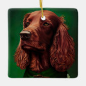 Irish Red Setter Dog in St. Patrick's Day Dress Keramisch Ornament (Voorkant)