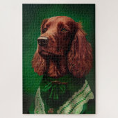 Irish Red Setter Dog in St. Patrick's Day Dress Legpuzzel (Verticaal)