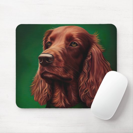Irish Red Setter Dog in St. Patrick's Day Dress Muismat (Met muis)