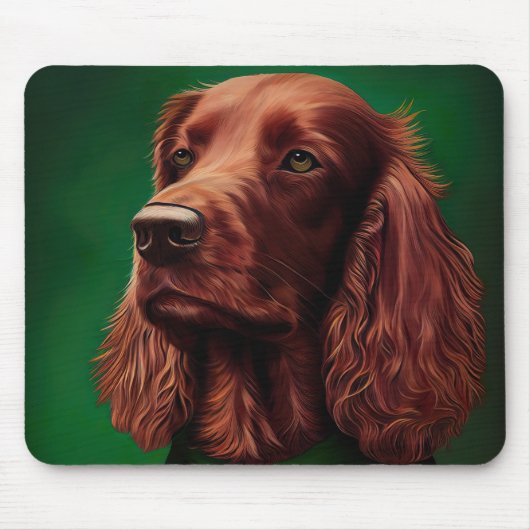 Irish Red Setter Dog in St. Patrick's Day Dress Muismat (Voorkant)