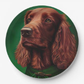 Irish Red Setter Dog in St. Patrick's Day Dress Papieren Bordje (Voorkant)