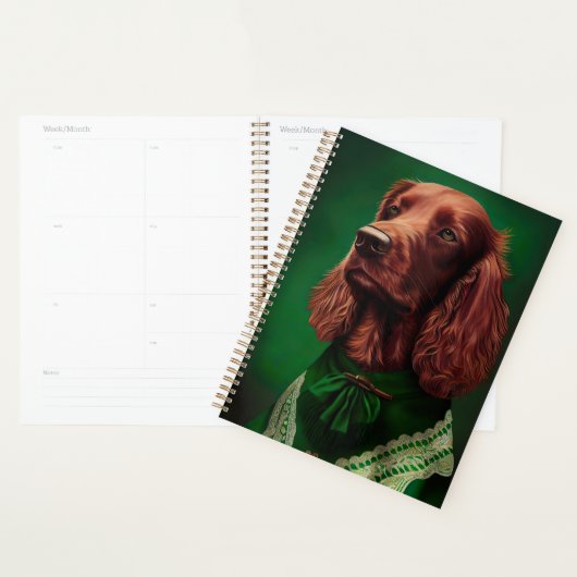 Irish Red Setter Dog in St. Patrick's Day Dress Planner (Display)