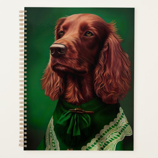 Irish Red Setter Dog in St. Patrick's Day Dress Planner (Voorkant)