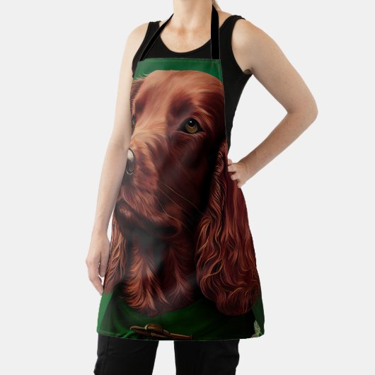 Irish Red Setter Dog in St. Patrick's Day Dress Schort (Insitu)