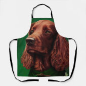 Irish Red Setter Dog in St. Patrick's Day Dress Schort (Voorkant)