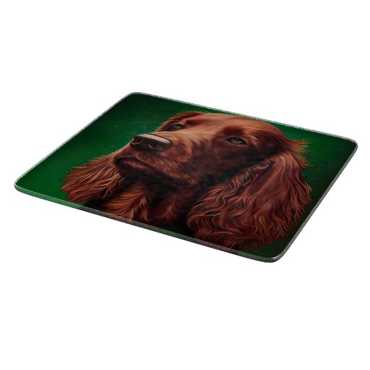 Irish Red Setter Dog in St. Patrick's Day Dress Snijplank (Hoek)