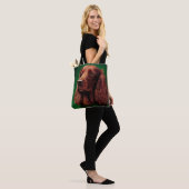 Irish Red Setter Dog in St. Patrick's Day Dress Tote Bag (Op model)