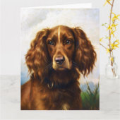 Irish Red Setter Dog Kaart (Gele Bloem)