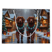 Irish Red Setter Dogs Christmas Snow Holiday Groot Cadeauzakje (Achterkant)