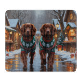 Irish Red Setter Dogs Christmas Snow Holiday Snijplank (Voorkant)