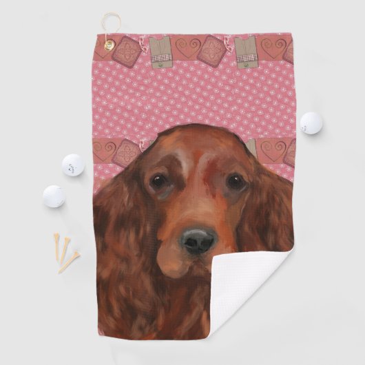 Irish Red Setter Golfhanddoek (Insitu)