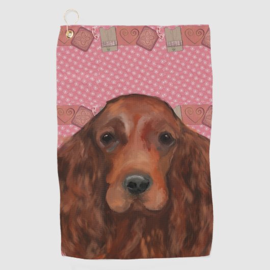Irish Red Setter Golfhanddoek (Voorkant)