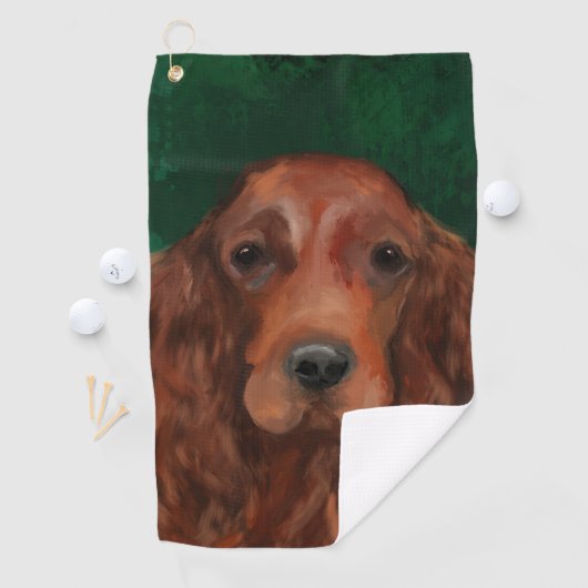 Irish Red Setter Golfhanddoek (Insitu)