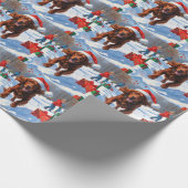 Irish Red Setter Hardloopsneeuw met kerst Pet Cadeaupapier (Hoek)