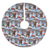 Irish Red Setter Hardloopsneeuw met kerst Pet Kerstboom Rok (Voorkant)