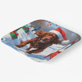 Irish Red Setter Hardloopsneeuw met kerst Pet Papieren Bordje (Gebogen)