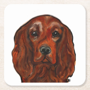 Irish Red Setter Kartonnen Onderzetters
