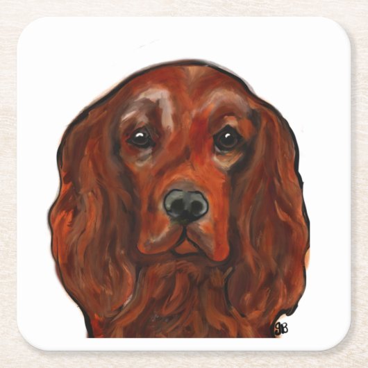 Irish Red Setter Kartonnen Onderzetters (Voorkant)