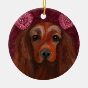 Irish Red Setter Keramisch Ornament