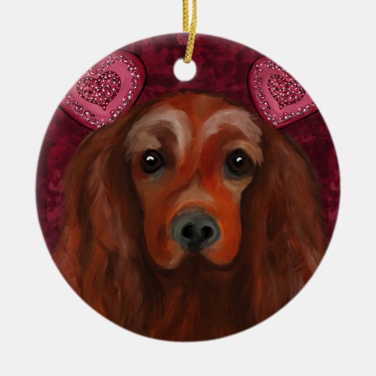 Irish Red Setter Keramisch Ornament (Voorkant)