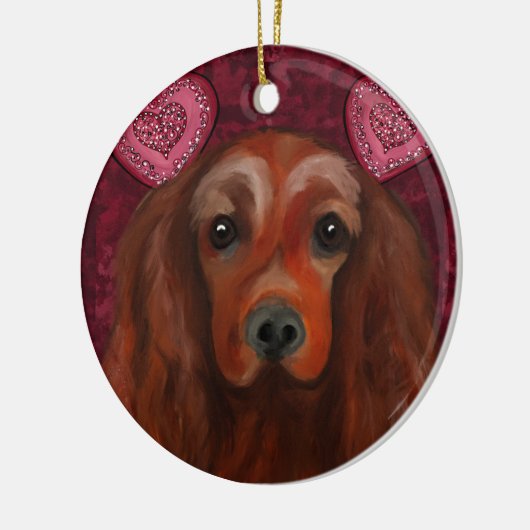Irish Red Setter Keramisch Ornament (Links)