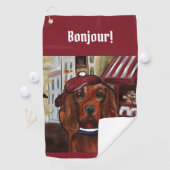 Irish Red Setter    Postcard Golfhanddoek (Insitu)