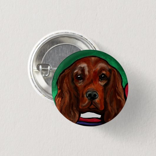 Irish Red Setter Ronde Button 3,2 Cm (Voorkant /achterkant)
