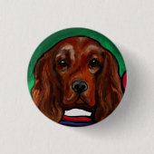 Irish Red Setter Ronde Button 3,2 Cm (Voorkant)