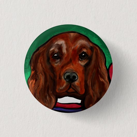 Irish Red Setter Ronde Button 3,2 Cm (Voorkant)
