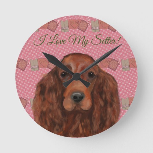 Irish Red Setter Ronde Klok (Voorkant)