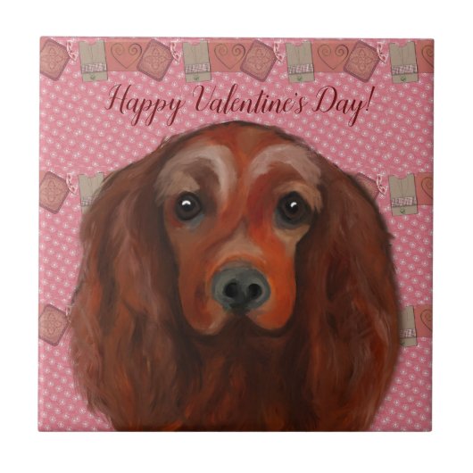 Irish Red Setter Tegeltje (Voorkant)