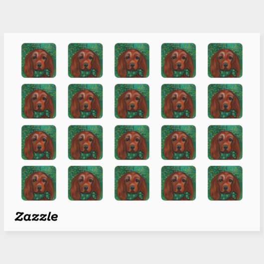 Irish Red Setter Vierkante Sticker (Vel)