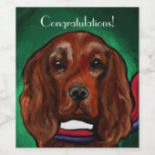 Irish Red Setter Wijn Etiket (Enkel label)