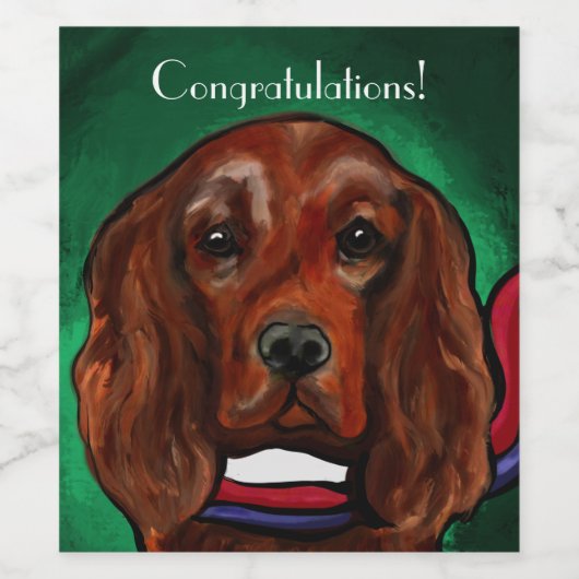 Irish Red Setter Wijn Etiket (Enkel label)