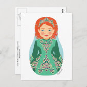 Irish Redhead Dancer Matryoshka Briefkaart (Voorkant / Achterkant)