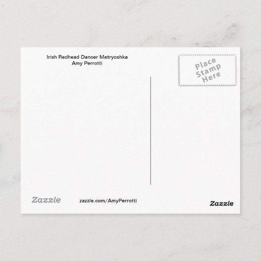Irish Redhead Dancer Matryoshka Briefkaart (Achterkant)