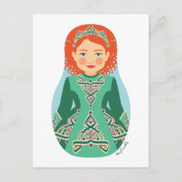 Irish Redhead Dancer Matryoshka Briefkaart