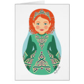 Irish Redhead Dancer Matryoshka Kaart (Voorkant)