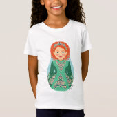 Irish Redhead Matryoshka Girls' T-Shirt (Voorkant)