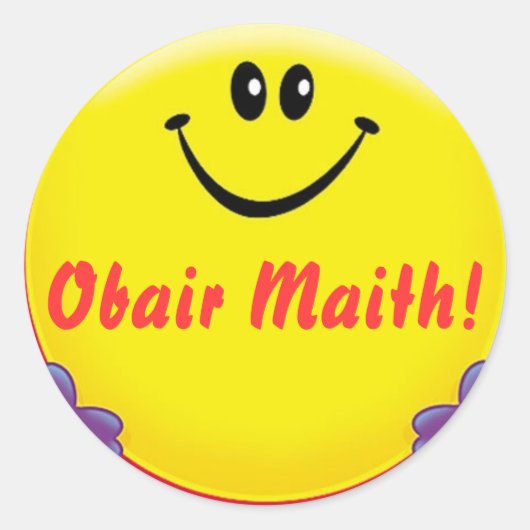 Irish reward sticker Obair Maith = Goed werk (Voorkant)