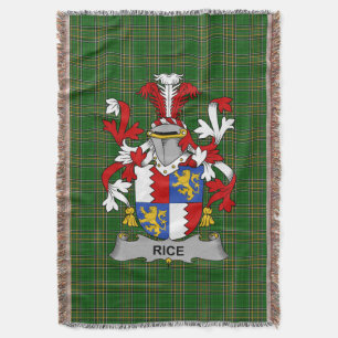 Irish Rice Coat of Arms Family Crest Ierland Deken