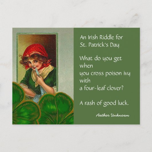 Irish Riddle St Patricks Day PC Briefkaarten (Voorkant)