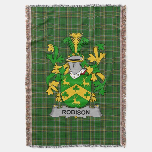 Irish Robison of Robinson wapenschild voor de fami Deken (Voorkant Verticaal)