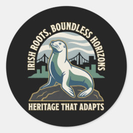Irish Roots Boundless Horizons Sea Lion Ronde Sticker