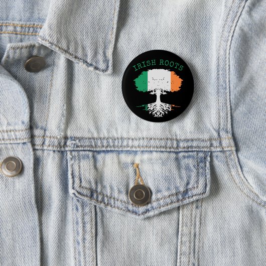 Irish Roots Family Tree Ronde Button 5,7 Cm (In situ)