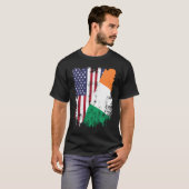 Irish Roots Half American Flag Ireland Flag T-shirt (Voorkant volledig)