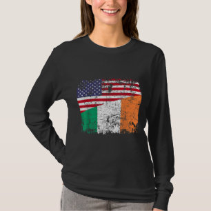 IRISH ROOTS Half Amerikaanse vlag IERLAND T-shirt
