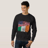 IRISH ROOTS Half Amerikaanse vlag IERLAND Trui (Voorkant volledig)